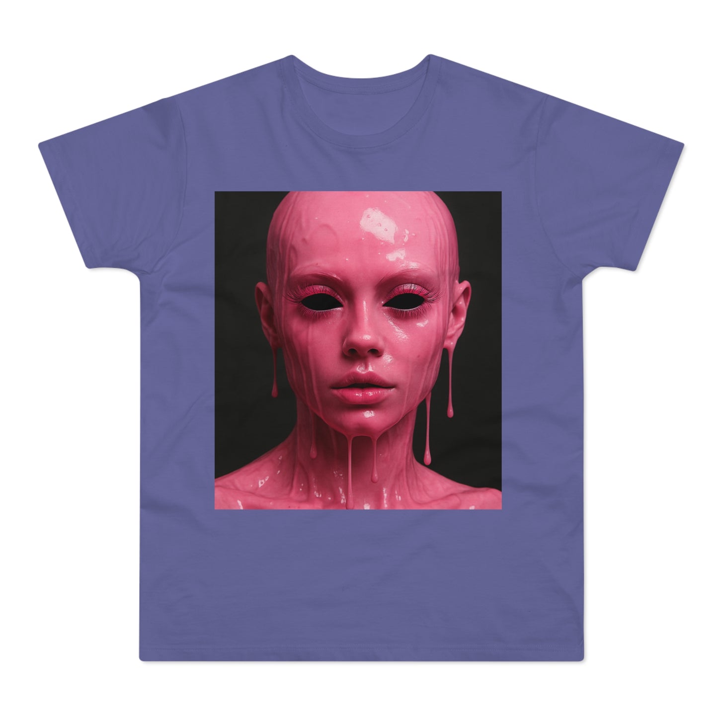 Artistic Pink Melting Face T-Shirt - Trendy Graphic Tee, Unique Gift, Statement Apparel, Festival Wear, Occasional Fashion, Street Style