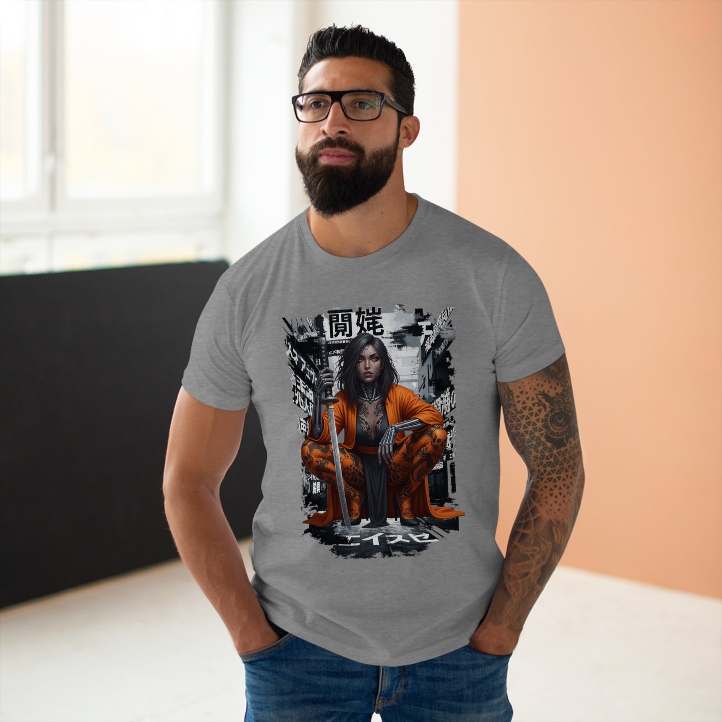 Urban Samurai Unisex T-shirt, Graphic Tee for Anime Fans, Streetwear Fashion, Unique Gift for Birthdays, Casual Wear