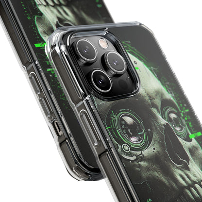 Gothic Skull Phone Case, Cyberpunk Design, Clear Impact Protection, Unique Gift for Him, Halloween Accessories, Tech Lover