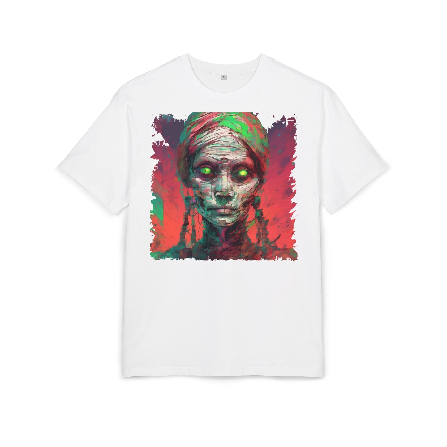 Horror-Inspired Unisex Oversize Tee, Spooky Graphic Shirt, Halloween Outfit, Unique Art Tee, Ghoulish Casual Wear, Perfect for Parties