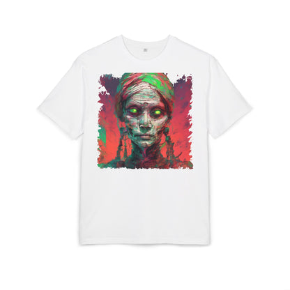 Horror-Inspired Unisex Oversize Tee, Spooky Graphic Shirt, Halloween Outfit, Unique Art Tee, Ghoulish Casual Wear, Perfect for Parties