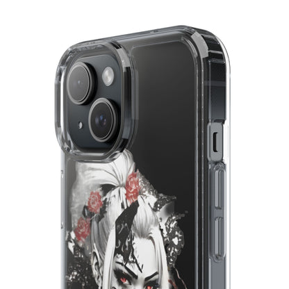Artistic Clear Phone Case with Floral Design