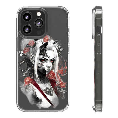 Artistic Clear Phone Case with Floral Design