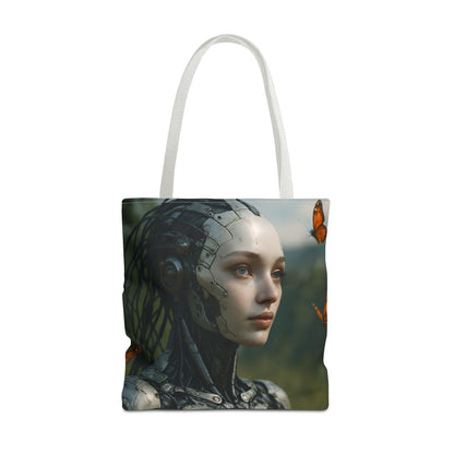 Futuristic Nature-Inspired Tote Bag, Eco-Friendly Bag, Gift for Tech Lovers, Reusable Shopping Bag, Art Tote for Nature Enthusiasts