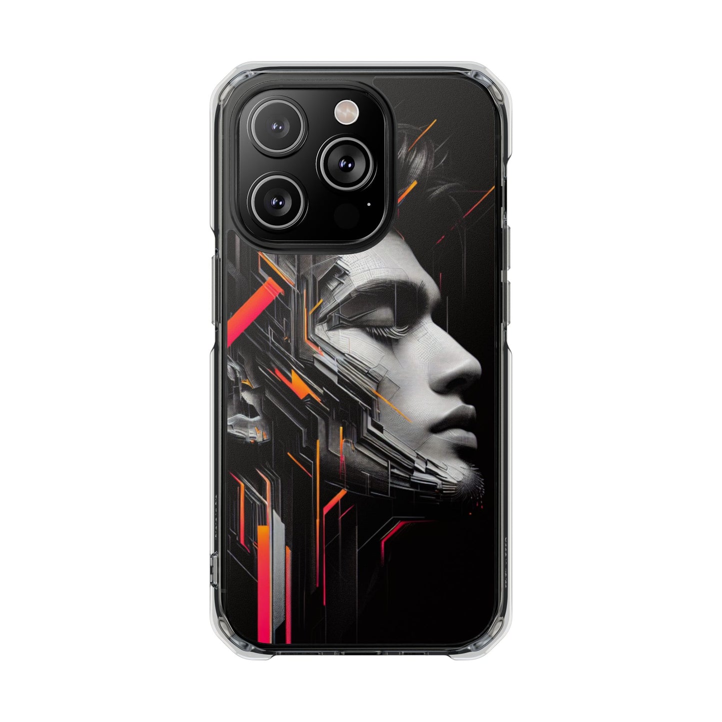 Magnetic Clear Impact Cases with Abstract Graphic, Stylish Phone Protection, Modern Gift for Tech Lovers, Unique Case