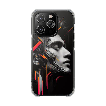 Magnetic Clear Impact Cases with Abstract Graphic, Stylish Phone Protection, Modern Gift for Tech Lovers, Unique Case