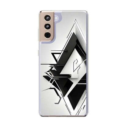 Clear Phone Case with Abstract Edgy Design Print