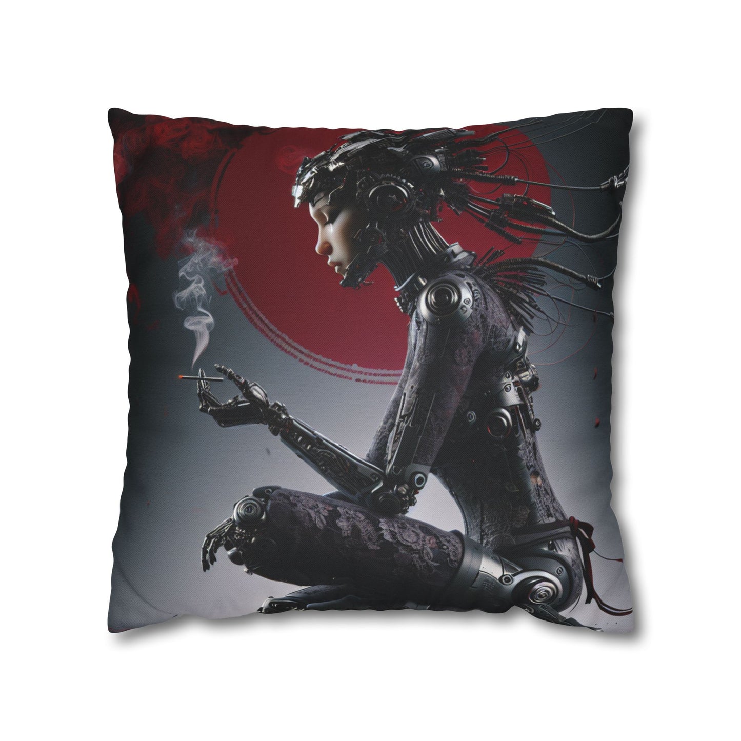 Futuristic Robot Love Pillowcase, Cyberpunk Decor, Gift for Tech Lovers, Modern Home Accent, Unique Housewarming Present