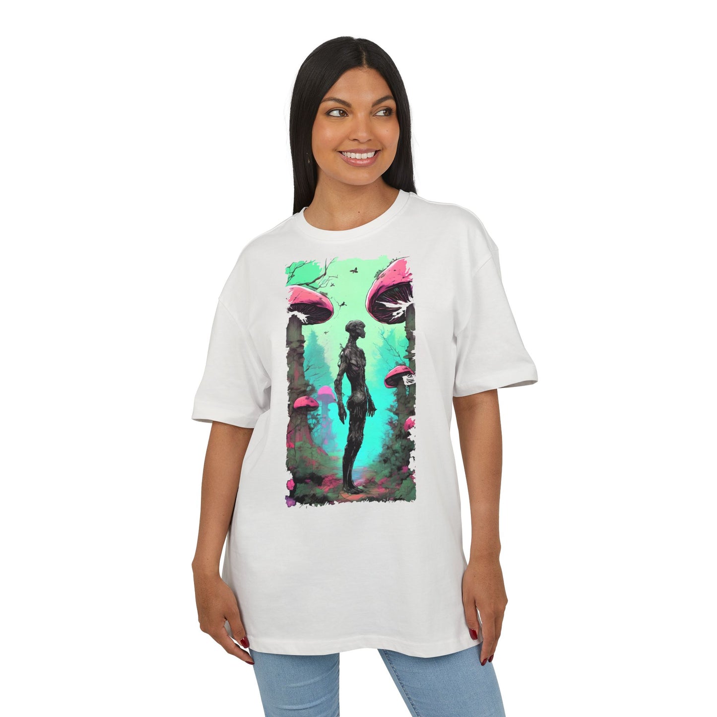 Psychedelic Mushroom Tee, Unisex Oversize Shirt, Trendy Graphic T-shirt, Casual Wear, Festival Attire, Unique Gifts