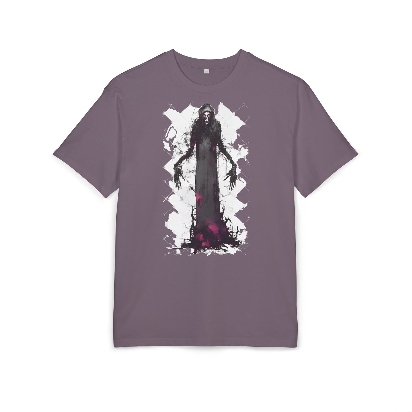 Eerie Spirit Unisex Heavy Oversize Tee, Halloween Costume T-Shirt, Casual Graphic Shirt, Gothic Tee, Spooky Art Apparel