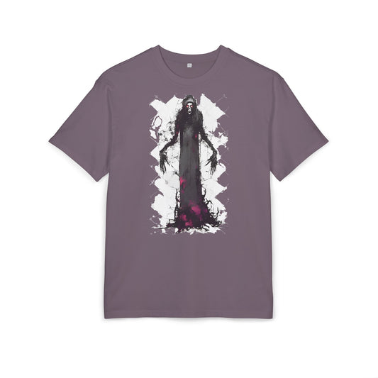 Eerie Spirit Unisex Heavy Oversize Tee, Halloween Costume T-Shirt, Casual Graphic Shirt, Gothic Tee, Spooky Art Apparel