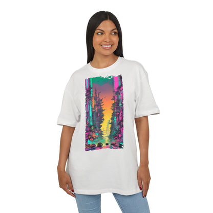 Vibrant Nature Sunset Unisex Oversize Tee, Cozy Graphic Shirt for Nature Lovers, Trendy Casual Wear, Gift for Friends, Summer Fashion