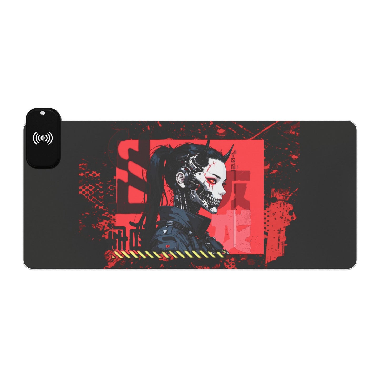 LED Gaming Mouse Pad with Wireless Charging - Cyberpunk Design, Gamer Essential, Desk Accessory, LED RGB, Perfect Gift for Gamers
