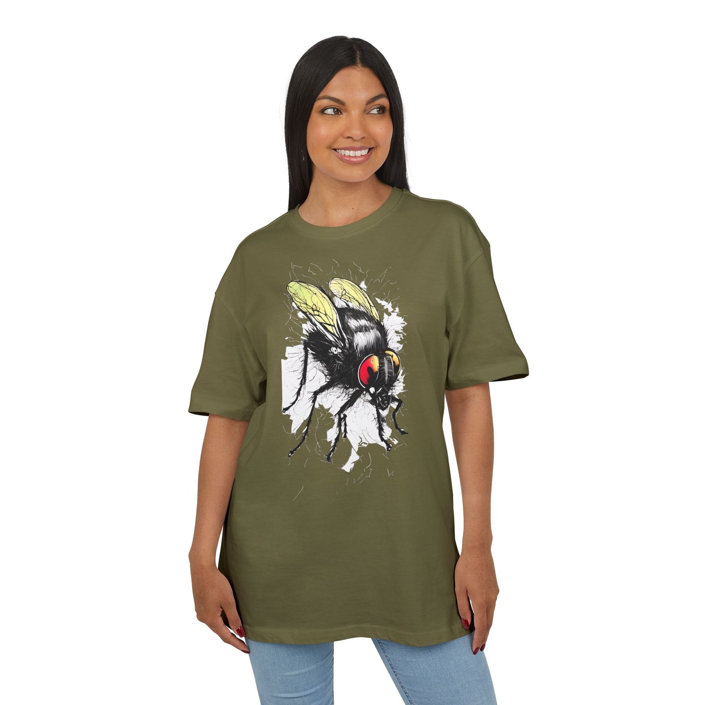 Bee-Inspired Unisex Heavy Oversize Tee, Casual Wear, Graphic T-Shirt, Gift for Nature Lovers, Summer Style, Eco-Friendly Fashion