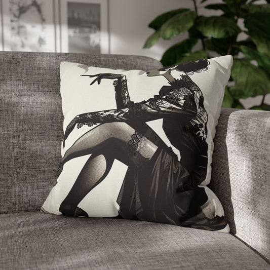 Chic Vintage Art Throw Pillow, Elegant Decor, Modern Home Accent, Art Deco Style, Glamorous Gift for Her