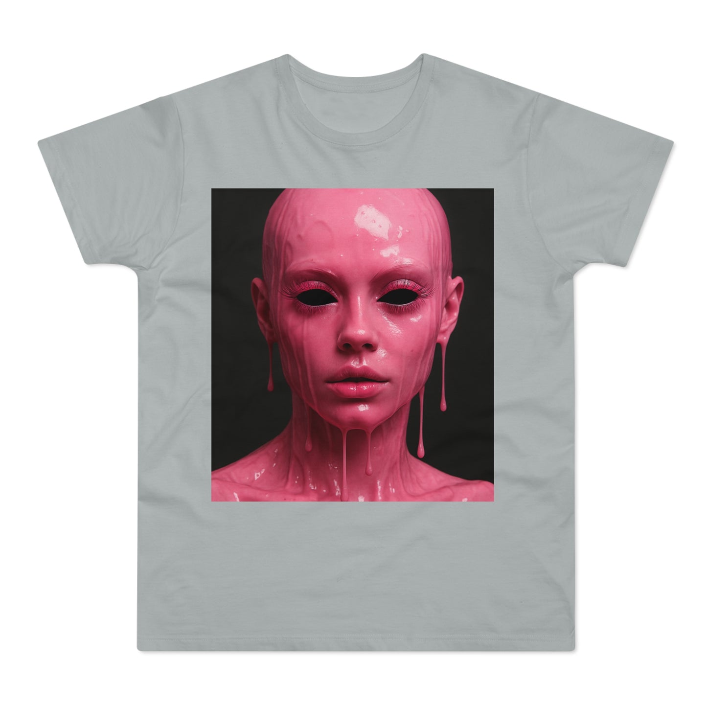 Artistic Pink Melting Face T-Shirt - Trendy Graphic Tee, Unique Gift, Statement Apparel, Festival Wear, Occasional Fashion, Street Style