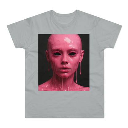 Artistic Pink Melting Face T-Shirt - Trendy Graphic Tee, Unique Gift, Statement Apparel, Festival Wear, Occasional Fashion, Street Style