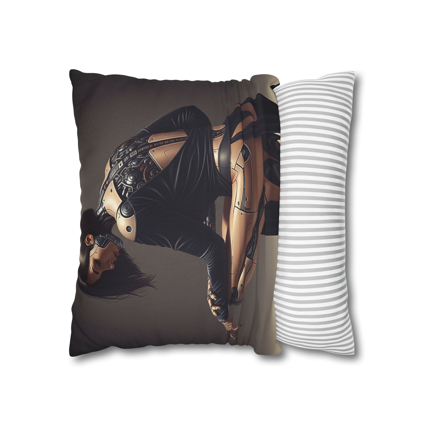 Futuristic Robot Art Pillowcase, Decorative Throw Pillow, Modern Home Decor, Gift for Tech Lovers, Cyberpunk Cushion Cover