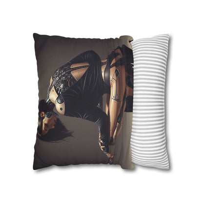 Futuristic Robot Art Pillowcase, Decorative Throw Pillow, Modern Home Decor, Gift for Tech Lovers, Cyberpunk Cushion Cover