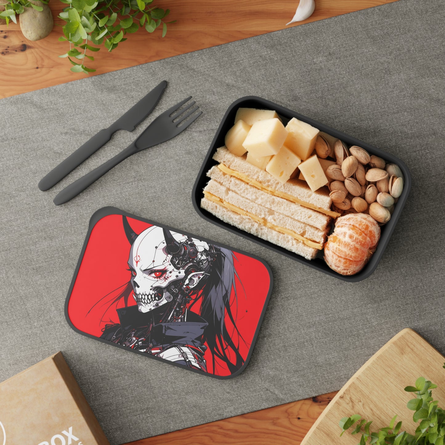 Gothic Skull Bento Box, Anime Lunch Container, Unique Food Storage, Cool Gift for Her, Urban Aesthetic