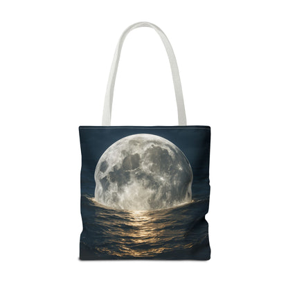 Moonlit Ocean Tote Bag - Night Sky, Beach, Stylish, Eco-Friendly, Great Gift for Friends, Perfect for Travel, Shopping