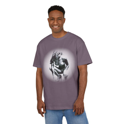 Stylish Unisex Heavy Oversize Tee with Artistic Graphic - Horror Design