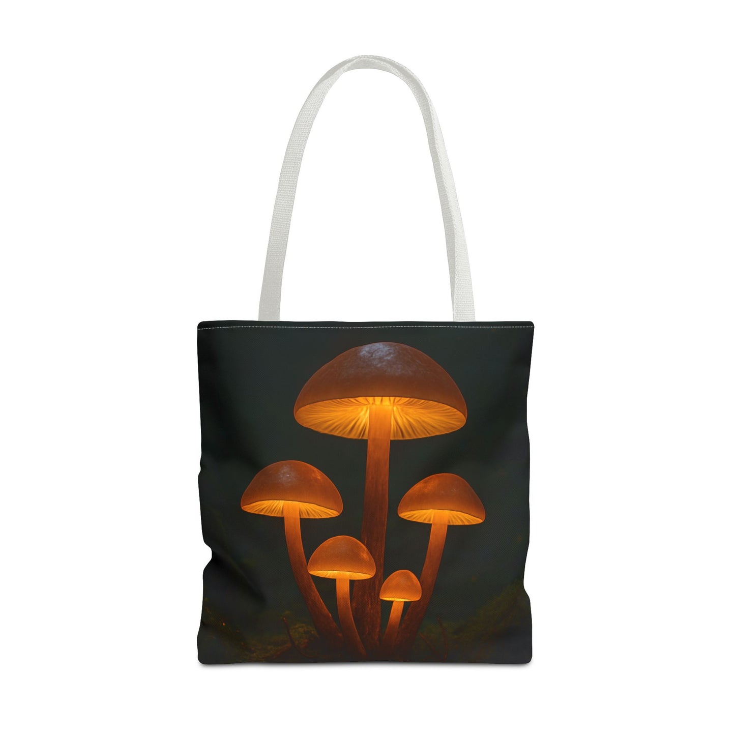 Illuminating Mushroom Tote Bag, Eco-Friendly Grocery Bag, Boho Chic Canvas Purse, Gift for Nature Lovers, Festival Tote