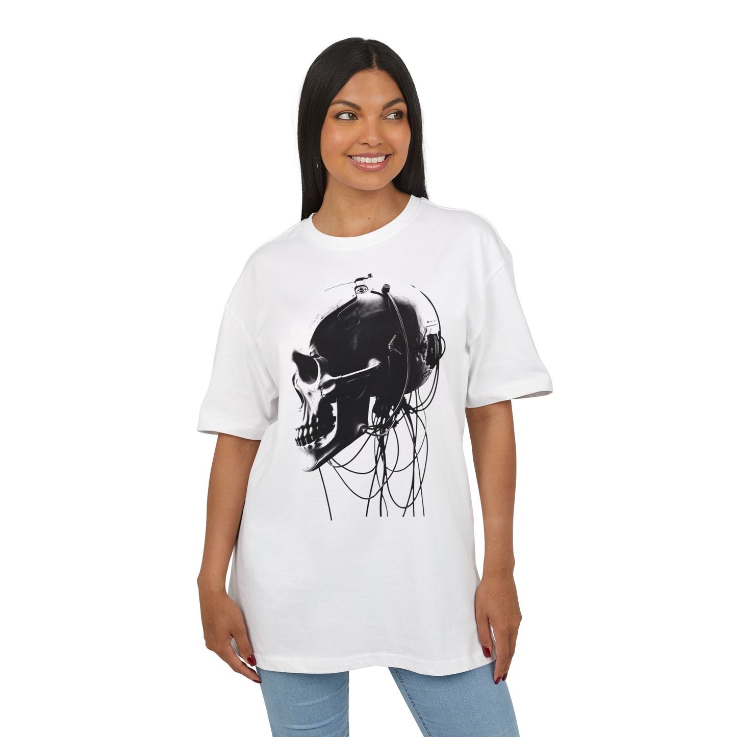 Unisex Skull Graphic Oversize Tee - Bold, Edgy Style for Casual Wear