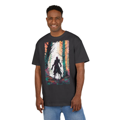 Artistic Oversized Tee - Forest Silhouette Design, Casual Unisex Fashion, Perfect for Nature Lovers, Gift for Friends, Relaxed Everyday Wear