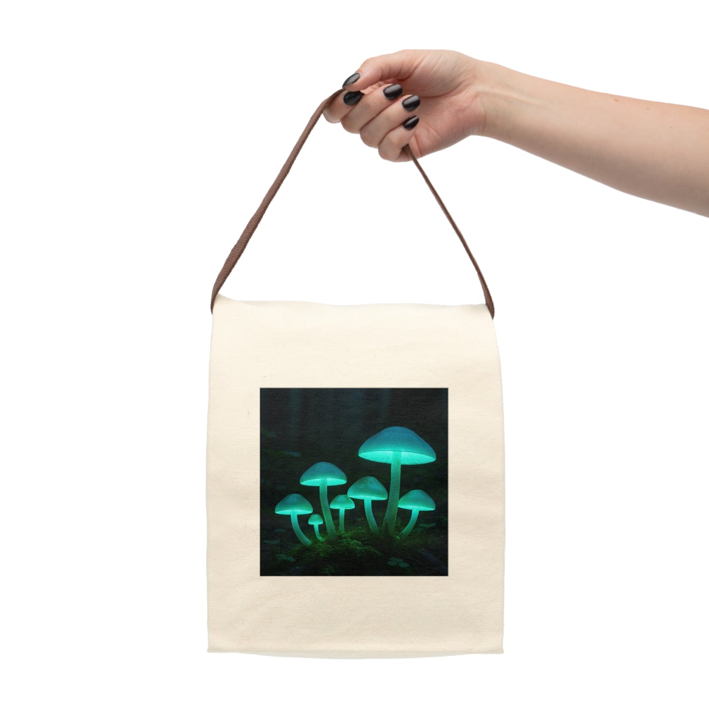 Glowing Mushroom Lunch Bag, Eco-Friendly Tote, Unique Gift for Nature Lovers, Picnic Essentials, Kids' Lunchbox