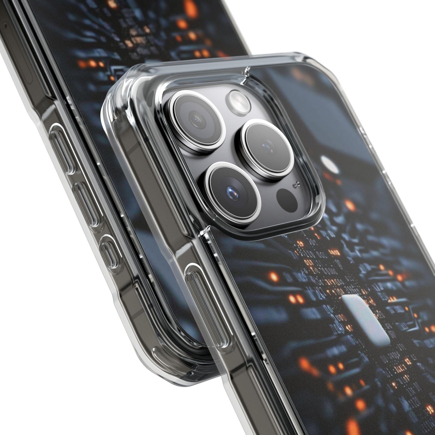 Magnetic Clear Impact Phone Case - Tech-Inspired Design, Perfect for Gadget Lovers, Birthday Gift, Tech Accessories, Durable Protection