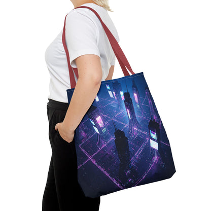 Futuristic Cityscape Tote Bag | Eco-Friendly Reusable Shopping Bag, Nerdy Gift, Trendy Beach Bag, Travel Accessory, Stylish Grocery Bag