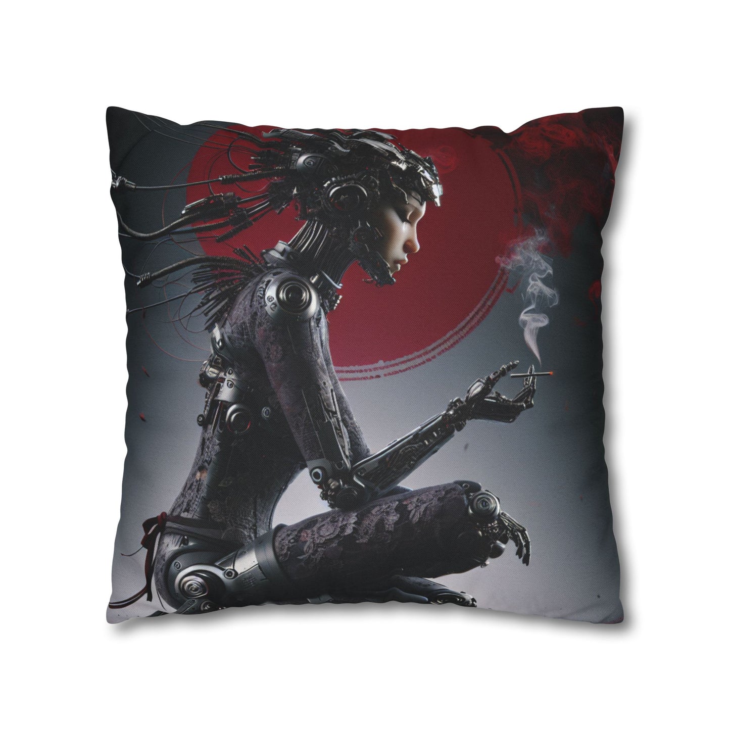 Futuristic Robot Love Pillowcase, Cyberpunk Decor, Gift for Tech Lovers, Modern Home Accent, Unique Housewarming Present