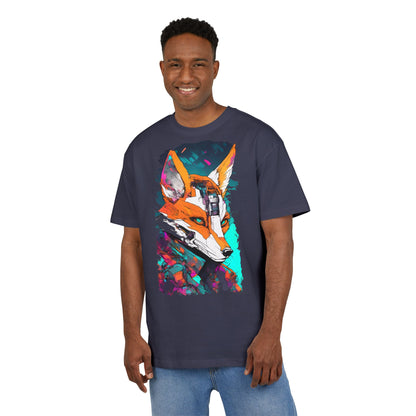Futuristic Fox Design Unisex Oversize Tee, Graphic Tee, Cool T-Shirt, Unique Gift, Casual Wear