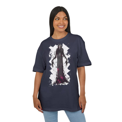 Eerie Spirit Unisex Heavy Oversize Tee, Halloween Costume T-Shirt, Casual Graphic Shirt, Gothic Tee, Spooky Art Apparel