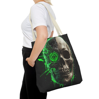 Edgy Skull Print Tote Bag | Perfect for Gamers, Halloween, and Festivals | Stylish Reusable Bag, Fashion Tote, Unique Gift