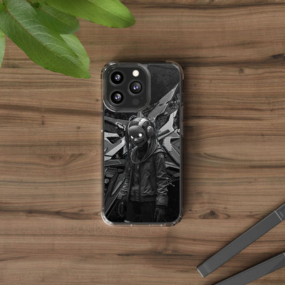 Anime-Inspired Clear Phone Case - Edgy Streetwear Style