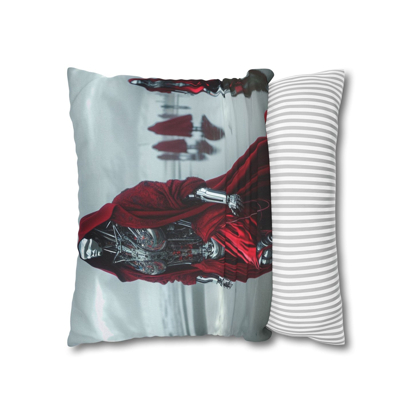Futuristic Robot Art Pillowcase, Decorative Cushion Cover, Modern Home Decor, Gift for Sci-Fi Lovers, Unique Throw Pillow