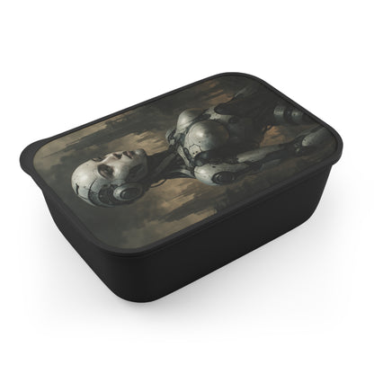 Futuristic Bento Box, Eco-Friendly Lunch Container, Robot Design, Meal Prep, Gift for Tech Lovers, Sustainable Utensils