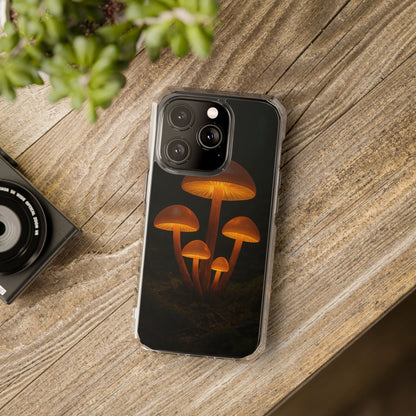 Magnetic Clear Impact Cases, Mushroom Phone Case, Eco-Friendly Phone Cover, Unique Phone Accessories, Gift for Nature Lovers, Artistic