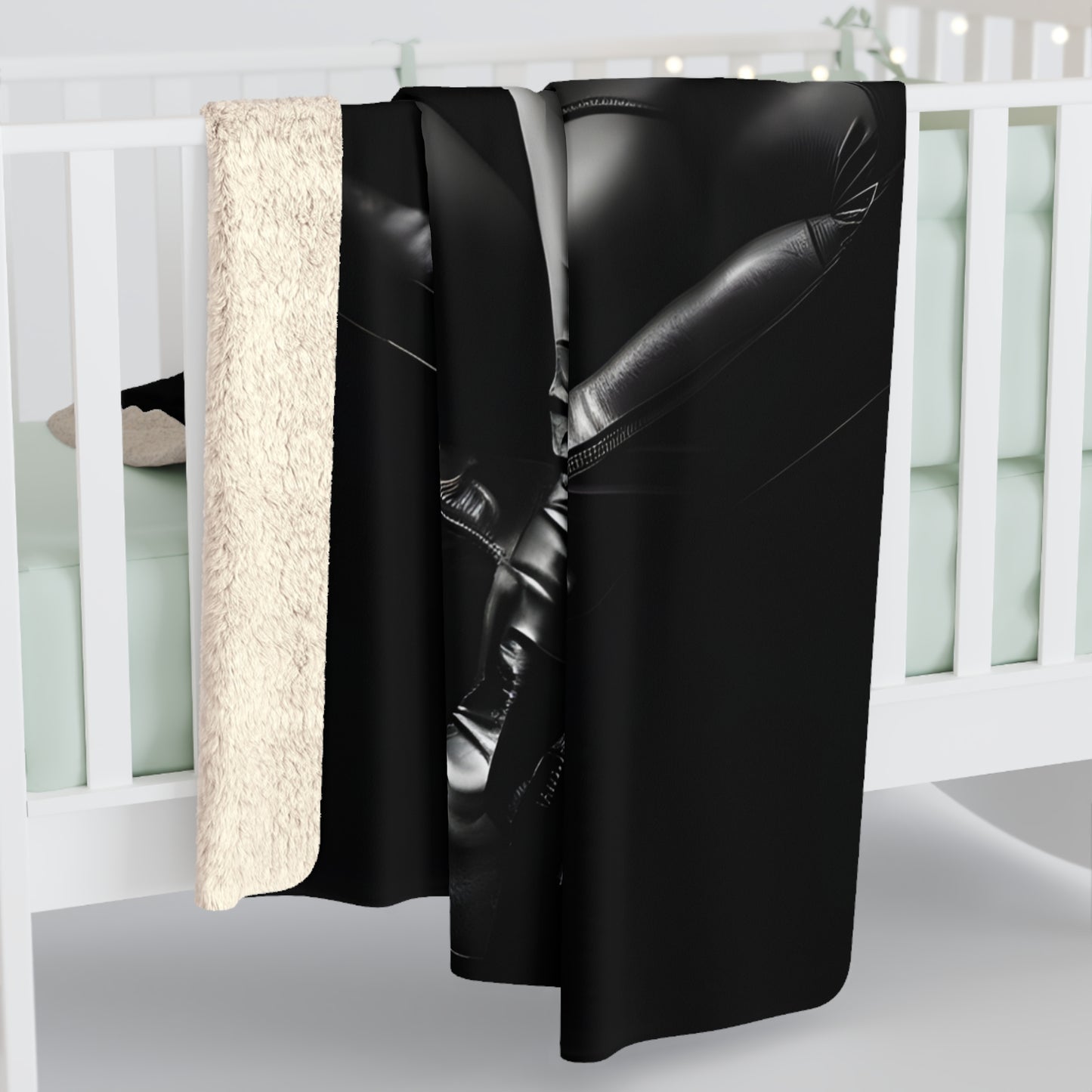 Sherpa Fleece Blanket with Futuristic Cyber Dark Design