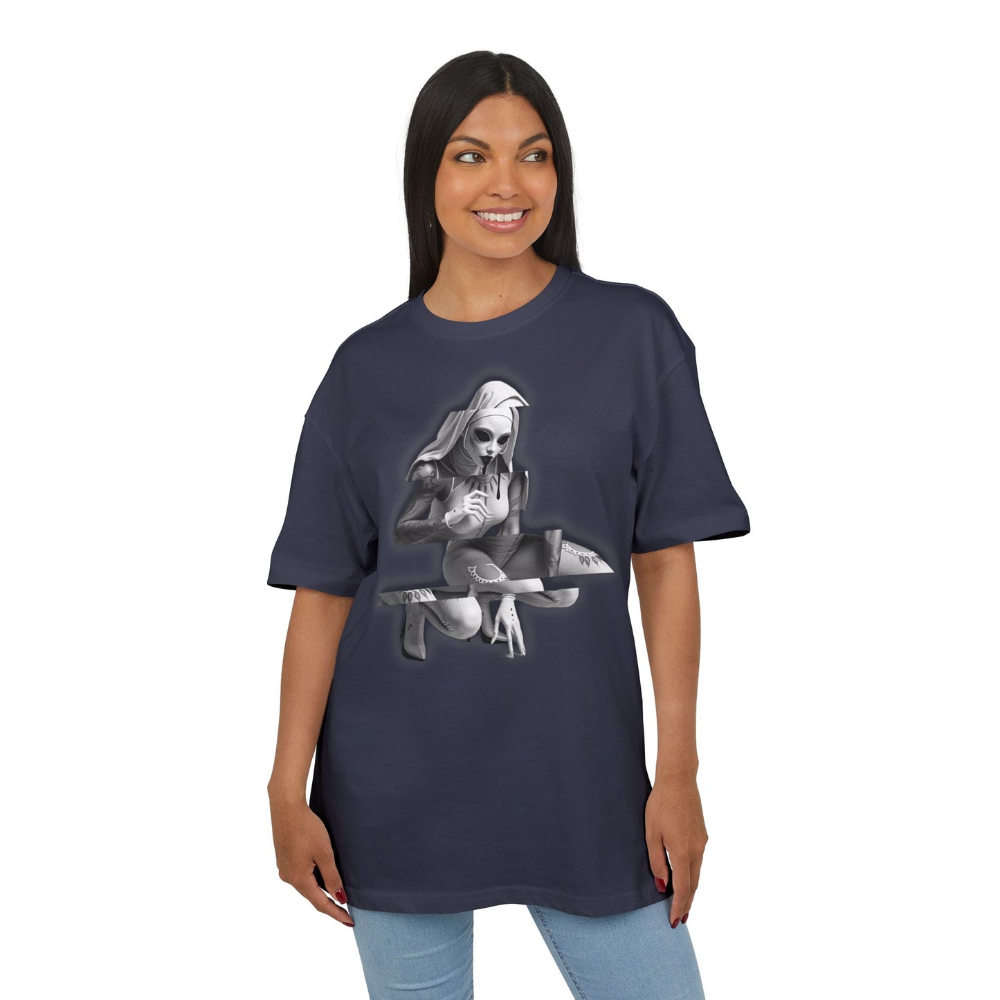Unisex Heavy Oversize Tee with Horror Design