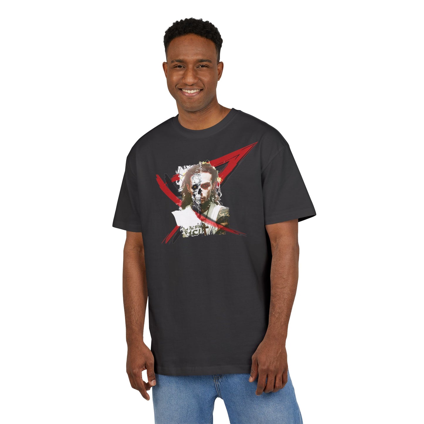 Unisex Heavy Oversize Tee with Artistic Design, Casual T-Shirt, Graphic Tee for Art Lovers, Gift for Creative Friends, Trendy Streetwear