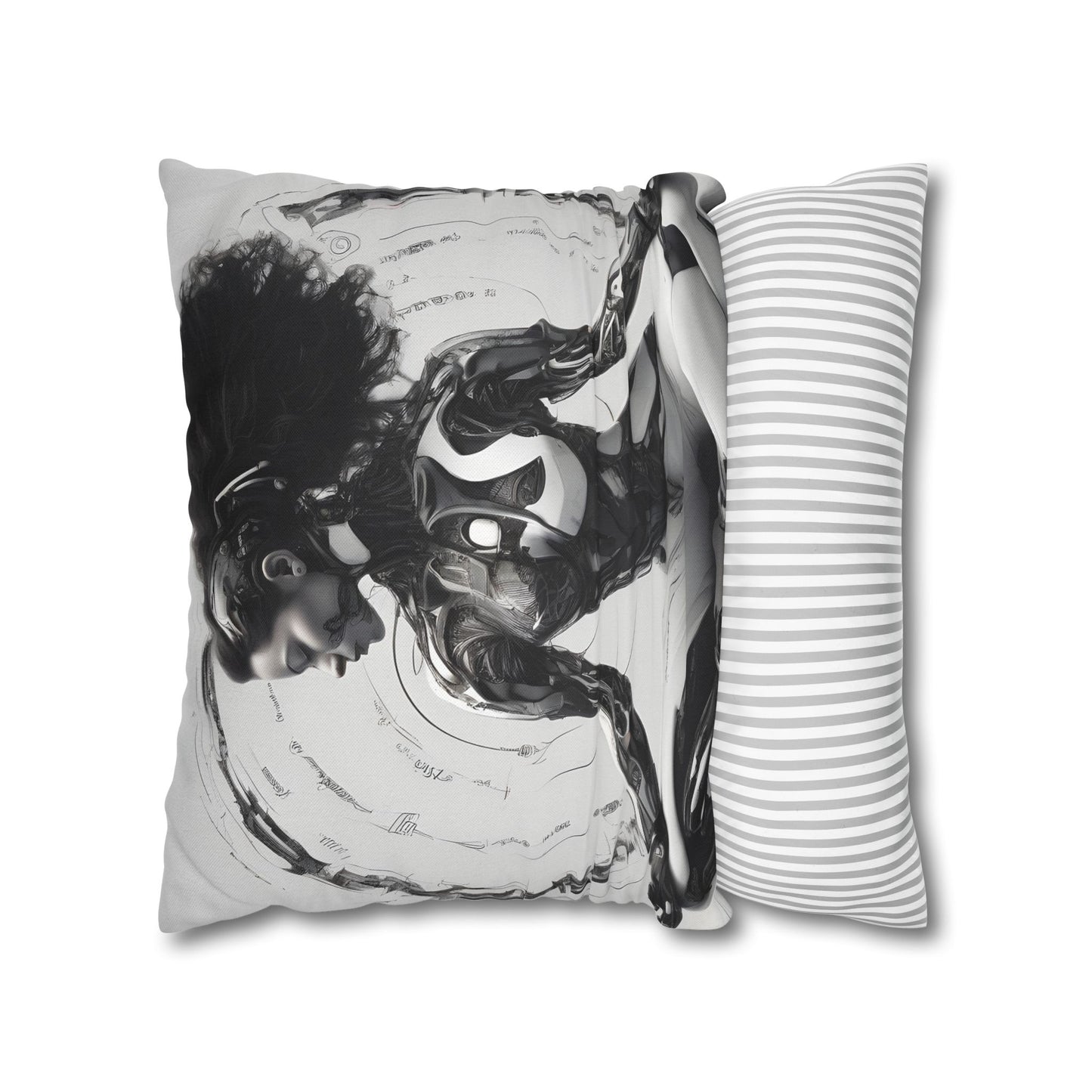 Square Pillowcase with Edgy Futuristic Design