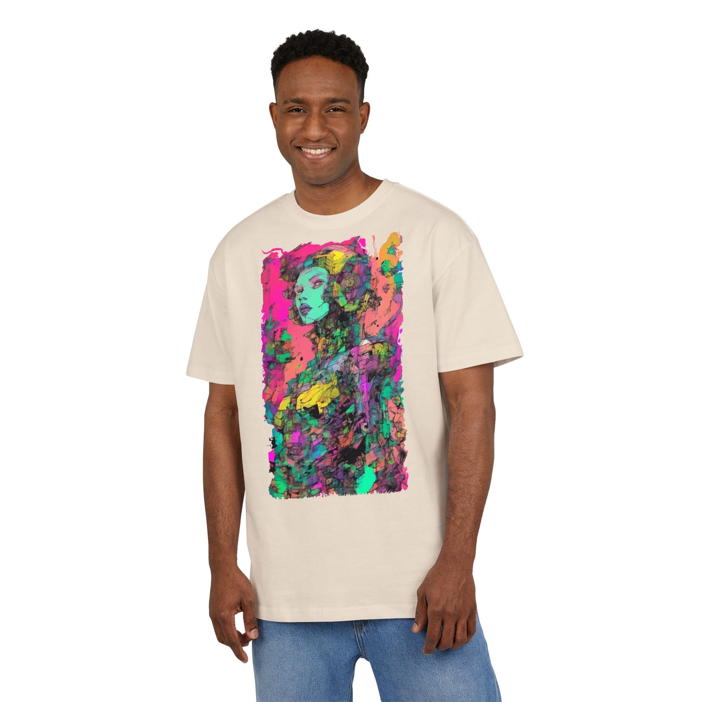 Artistic Oversize Tee - Vibrant Graphic Shirt, Casual Streetwear, Unique Gift for Art Lovers, Everyday Wear, Graphic Tee