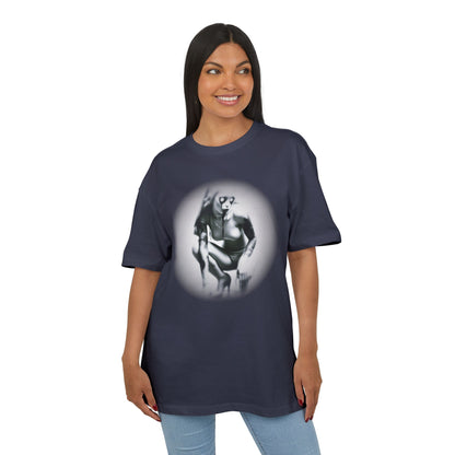 Stylish Unisex Heavy Oversize Tee with Artistic Graphic - Horror Design