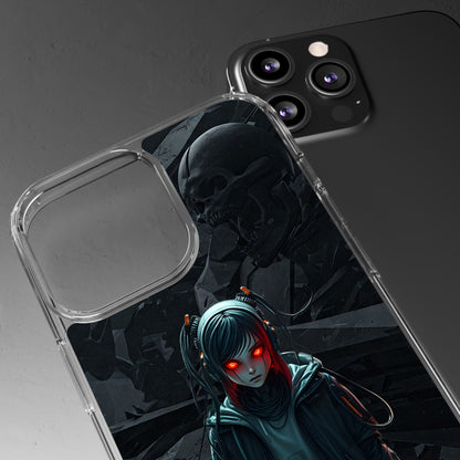 Futuristic Clear Phone Case with Cyberpunk Design - Edgy and Stylish