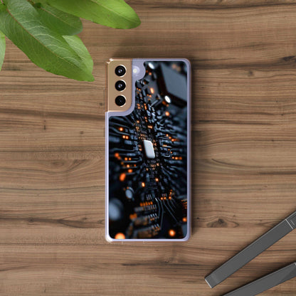 Clear Phone Case with Cyber Print