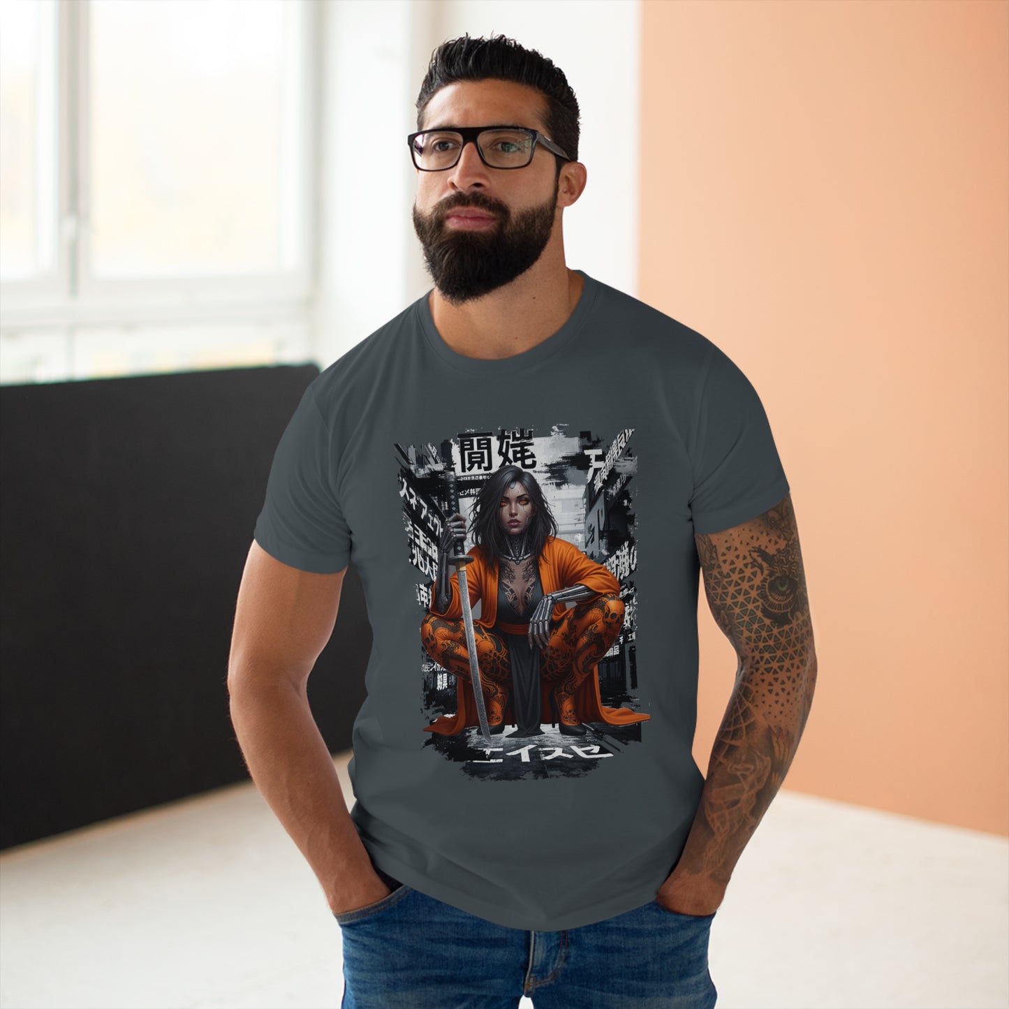 Urban Samurai Unisex T-shirt, Graphic Tee for Anime Fans, Streetwear Fashion, Unique Gift for Birthdays, Casual Wear