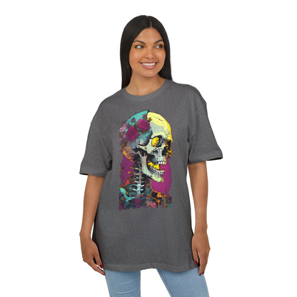 Colorful Skull Oversize Tee, Unisex Graphic Shirt, Edgy Streetwear, Casual Summer Top, Halloween Costume, Gift for Art Lovers